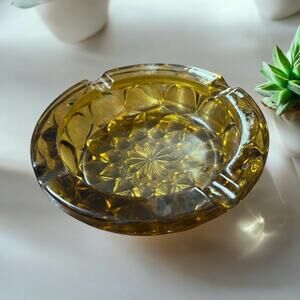 VINTAGE MCM ASHTRAY Anchor Hocking Floral Pattern FAST SHIPPING 2025-35